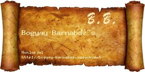 Bogyay Barnabás névjegykártya