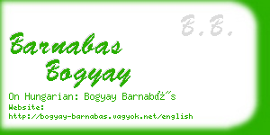 barnabas bogyay business card